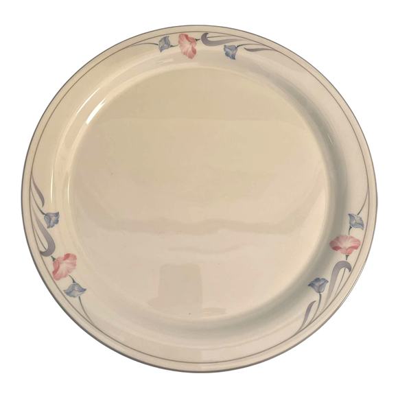 Vintage Lenox GLORIES ON GREY 12.5” Round Floral Serving Platter White Pink Grey - Picture 2 of 4